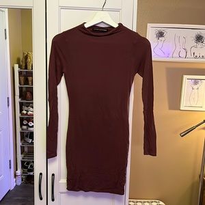 Naked Wardrobe mauve bodycon mini dress (small)